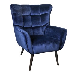 PTMD Kian velvet fauteuil blauw